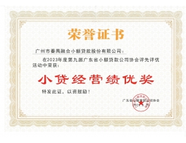 小贷经营绩优奖